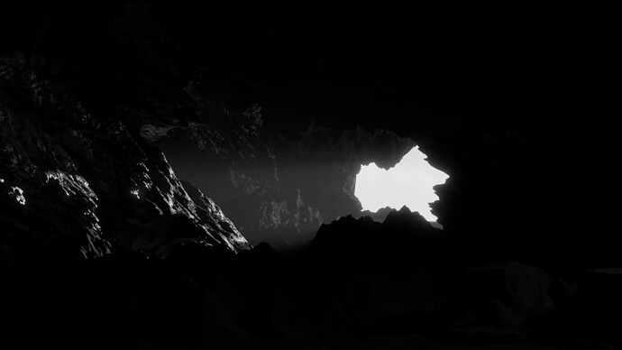 cave black white