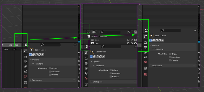 UI: Playback timeline panel is locked to to the Properties panel ...
