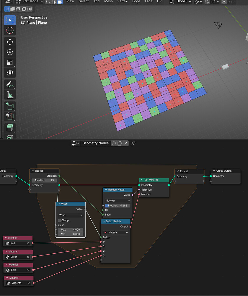 Random materials in geometry nodes - Modeling - Blender Artists Community