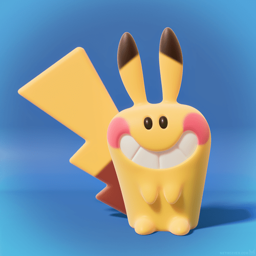 metin-seven_stylized-3d-illustrator-cartoon-character-designer_whimsical-pikachu-pokemon