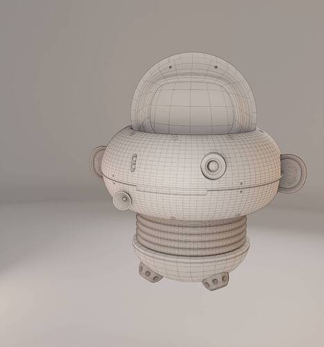 clay render with wireframe