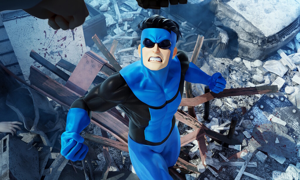 INVINCIBLE - Blue Suit - Finished Projects - Blender Artists Community