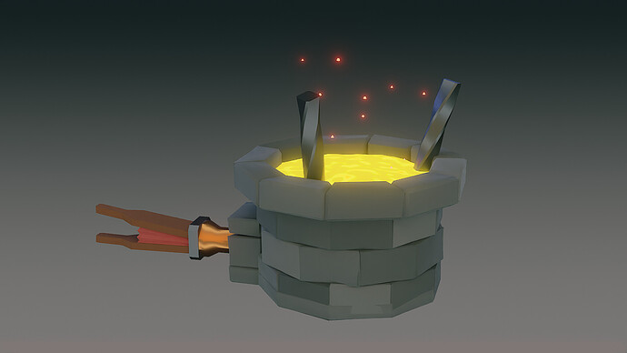 Stylized Medieval Blacksmith Building Scene_High Res 2