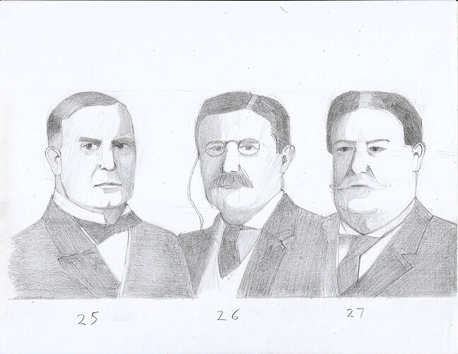 McKinley, Roosevelt, and Taft (darkened)