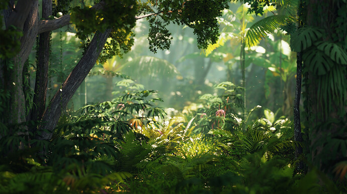 Another jungle or forest rendered in Blender Eevee with SSGI ...