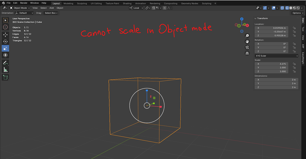 4.2.4: Cannot scale in Object mode - Modeling - Blender Artists Community