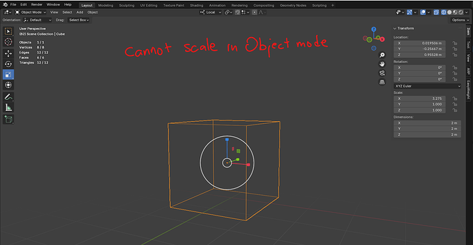 4.2.4: Cannot scale in Object mode - Modeling - Blender Artists Community