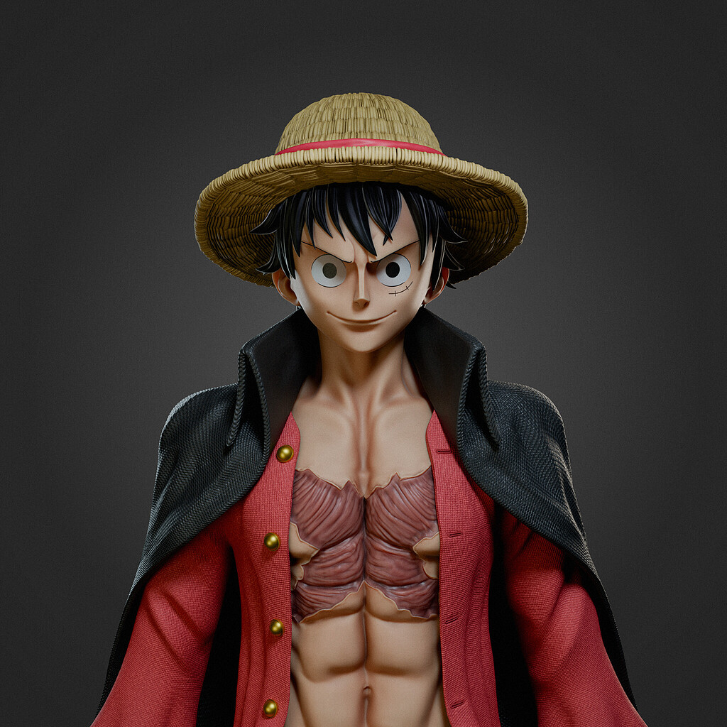 Luffy from one piece fan art - Finished Projects - Blender Artists ...