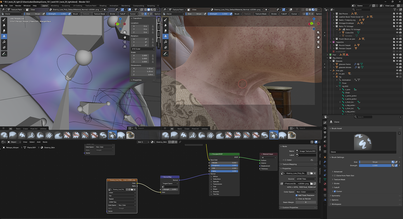 Seams on character from normal map, that don't show on the normal map ...