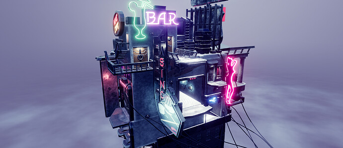 Cyberpunk Stylized Environment Blender 3 to Unreal Engine 5_High Res 9