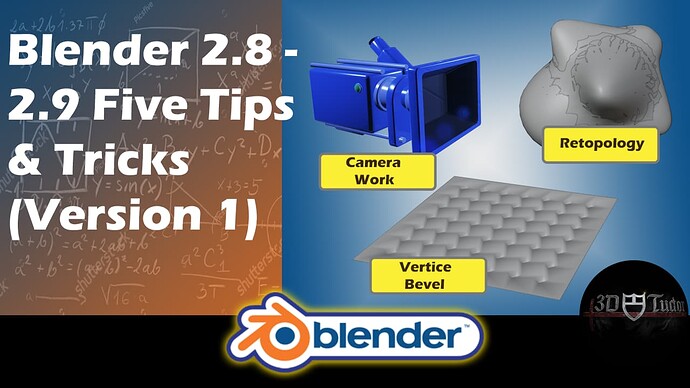 Blender 5 Quick Tips Version 1 Blender 2.8 - 2.9 Artwork