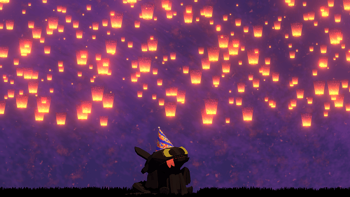 Toothless under a sky of lanterns 0