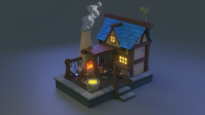 Stylized Medieval Blacksmith Building Scene_MAIN High Res 1