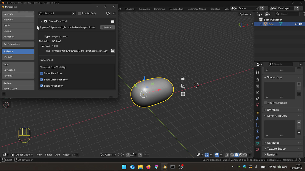 🔷 Gizmo Pivot Tool Addon - Released Scripts and Themes - Blender ...