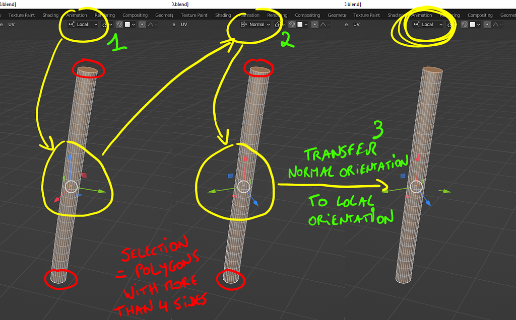Transfer the normal orientation to the local orientation - Python ...
