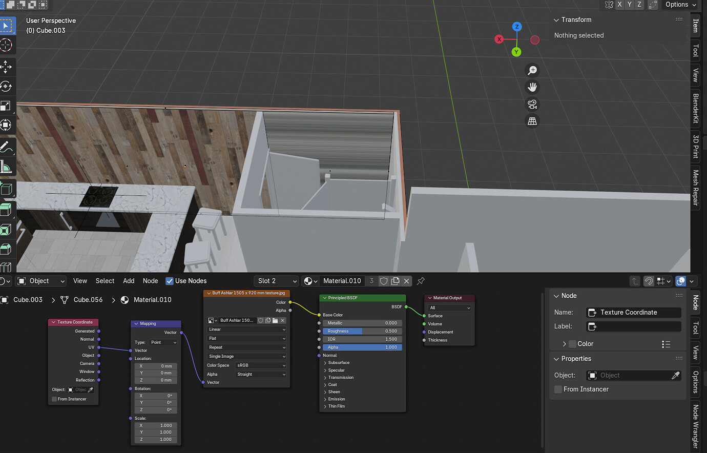 Blender textures stretching with and without texture coordinate node ...