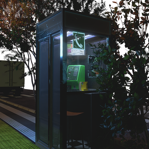 Japanese Phone Booth#5 Composited