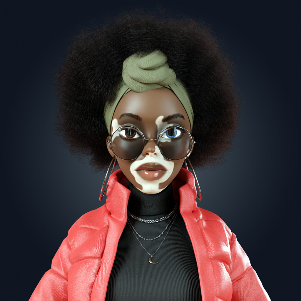 D Stylized Black Female Character Finished Projects Blender