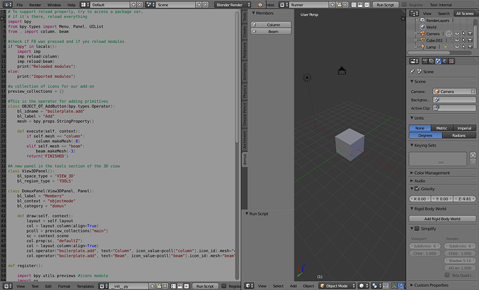 [ANNOUNCEMENT] Blender add-on boilerplate - Python Support - Blender ...