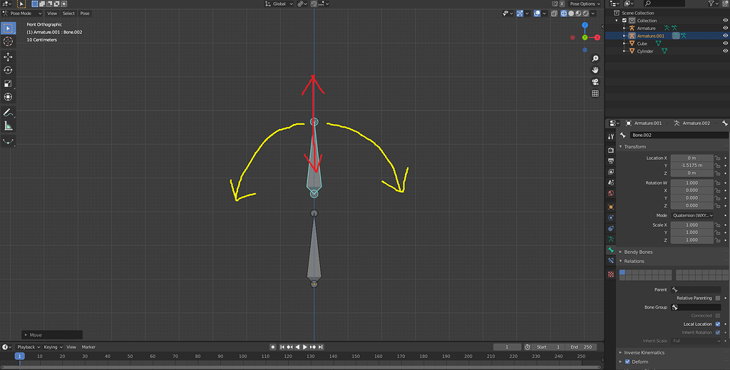 Please tell me how to move the bone position up and down with only ...