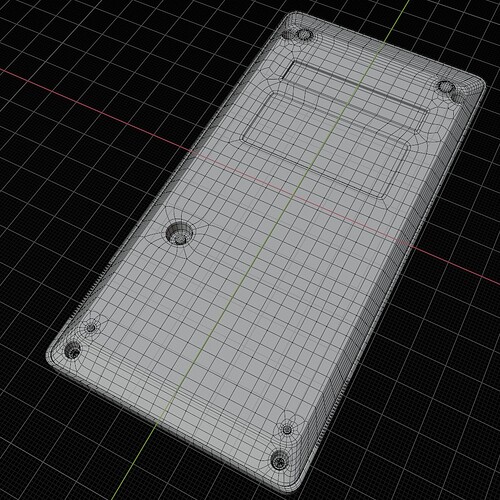 Calculator shaded wireframe—bottom perspective