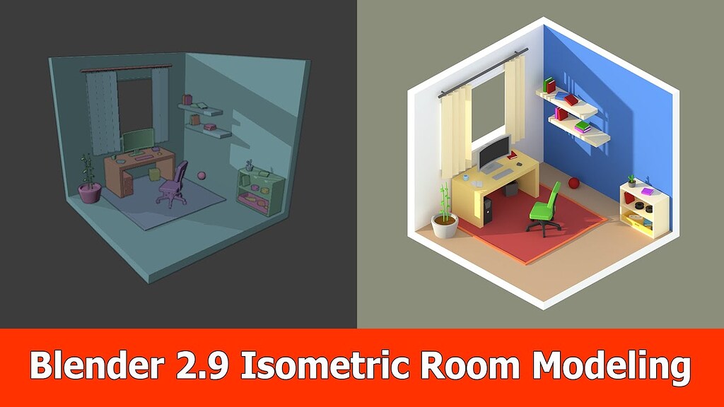 Blender Isometric Low Poly Room modeling - Tutorials, Tips and Tricks ...