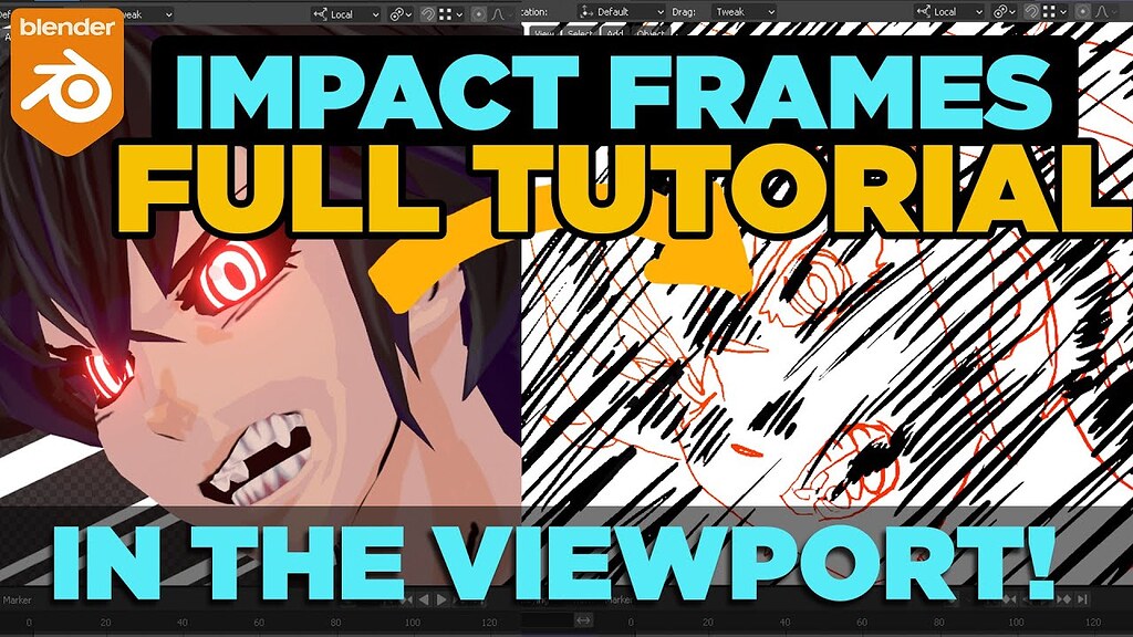 Impact Frames from Anime in Blender Tutorials, Tips and Tricks