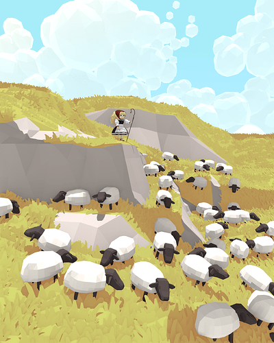 Sheep Beneath the Clouds