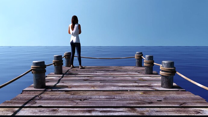 Woman on pier
