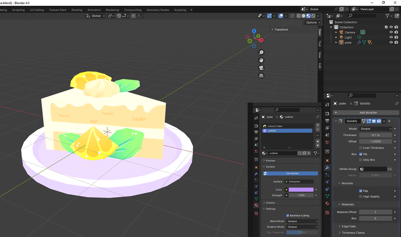 Making an outline using solidify modfier isnt working - Materials and ...