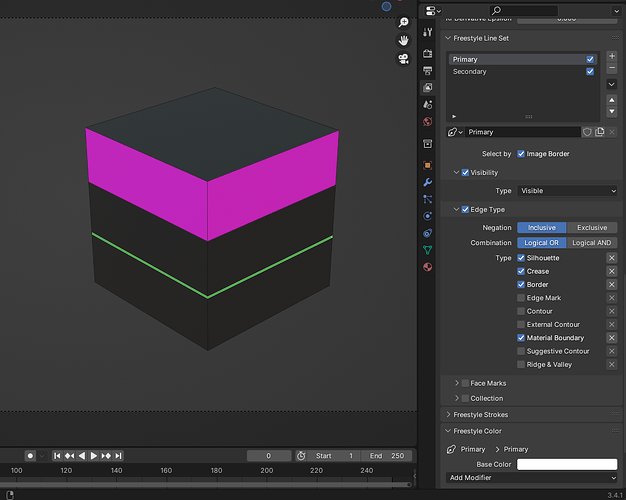 Freestyle - How to use different Line Styles on different Edge Marks ...