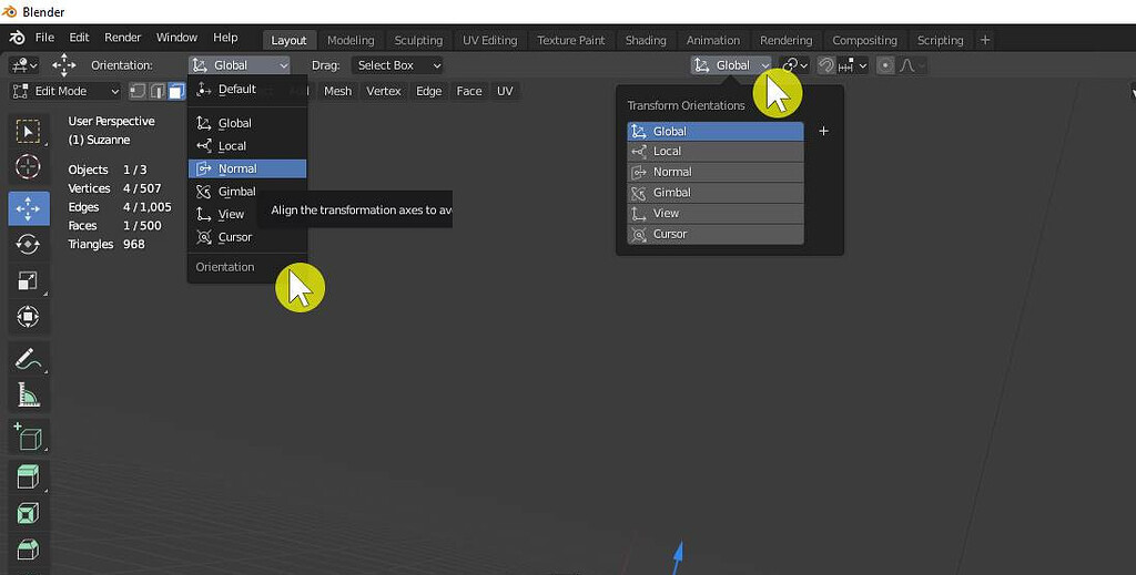 Transformation orientation - Basics & Interface - Blender Artists Community