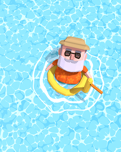 Relax in his pool