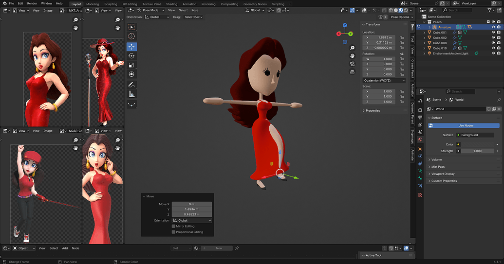 Rigged Dress clipping through legs - Animation and Rigging - Blender ...