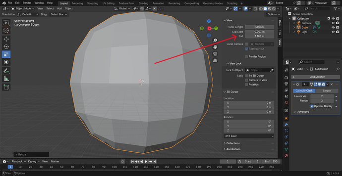 Mesh object looks broken and disappears when zooming in viewport ...