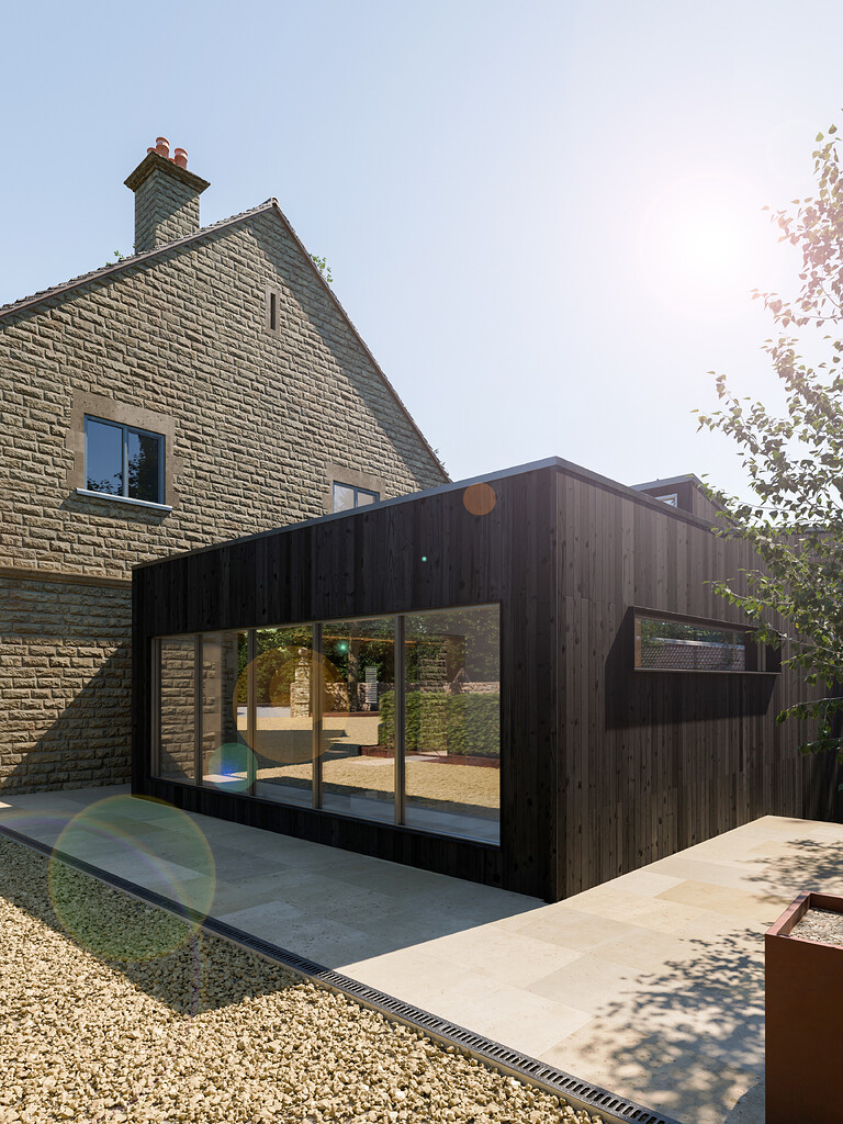 Modern extension for a house in UK - Finished Projects - Blender ...