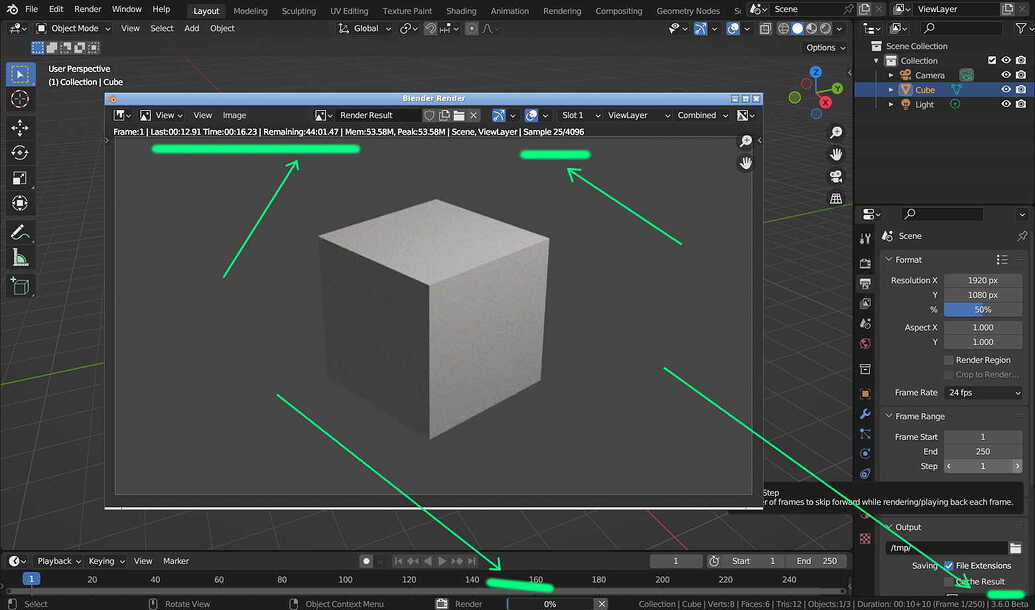 Turn on - render Statistics during viewport rendering? - Basics ...
