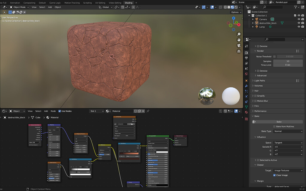 Help with baked procedurally-generated texture map - Materials and ...
