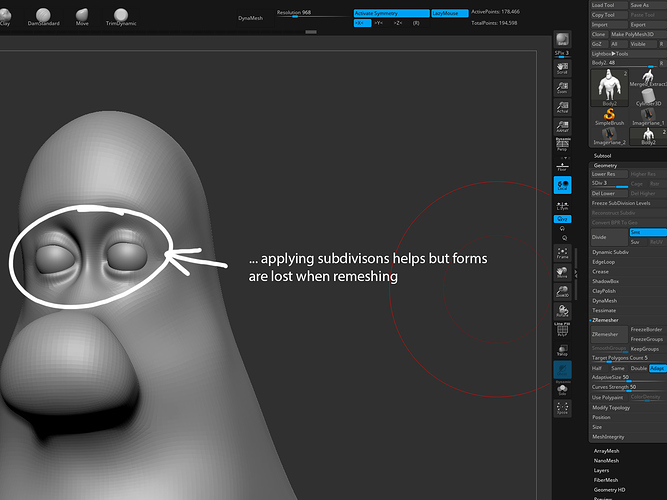 in zbrush why when i dynamesh i lose detail