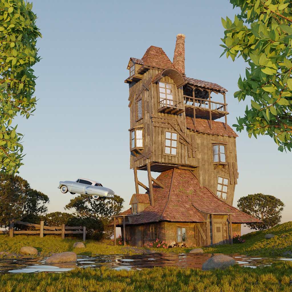 weasley-s-house-from-harry-potter-finished-projects-blender-artists