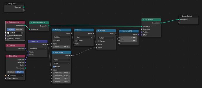 Workflow to achieve scene-wide mesh distortion, a world space modifier ...