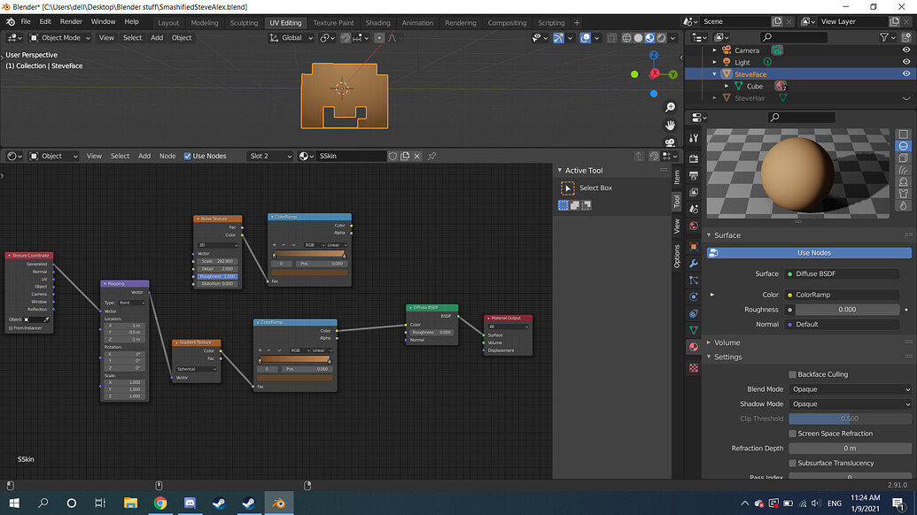 How do I have a material with both a gradient texture and a noise ...