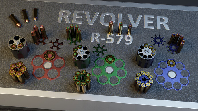 12. Revolver R-579 - Case Top - Cartriges Zoom