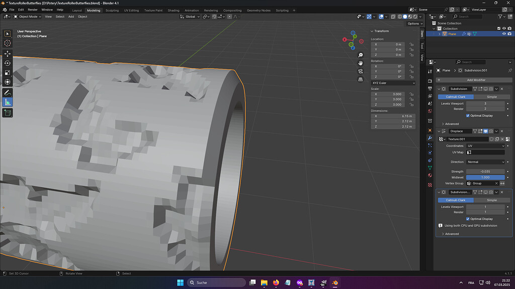 Displace modifier makes edges of mesh round - Modeling - Blender ...