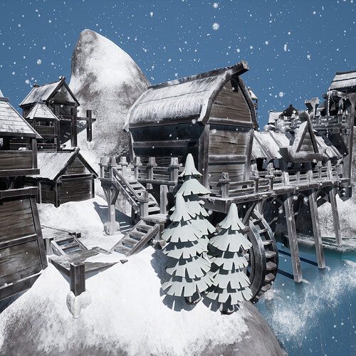 Blender 3 Unreal Engine 5 Snow Fjord Scene Game Design_High Res 4