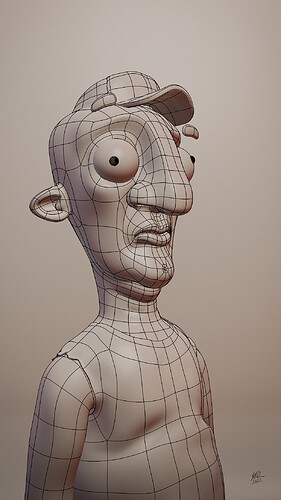 3D Portrait 14 - Gus - Wireframe (small)