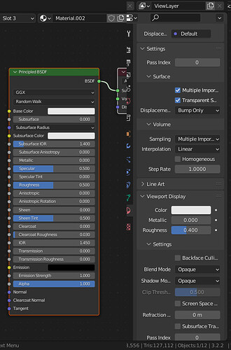 material settings for ground object