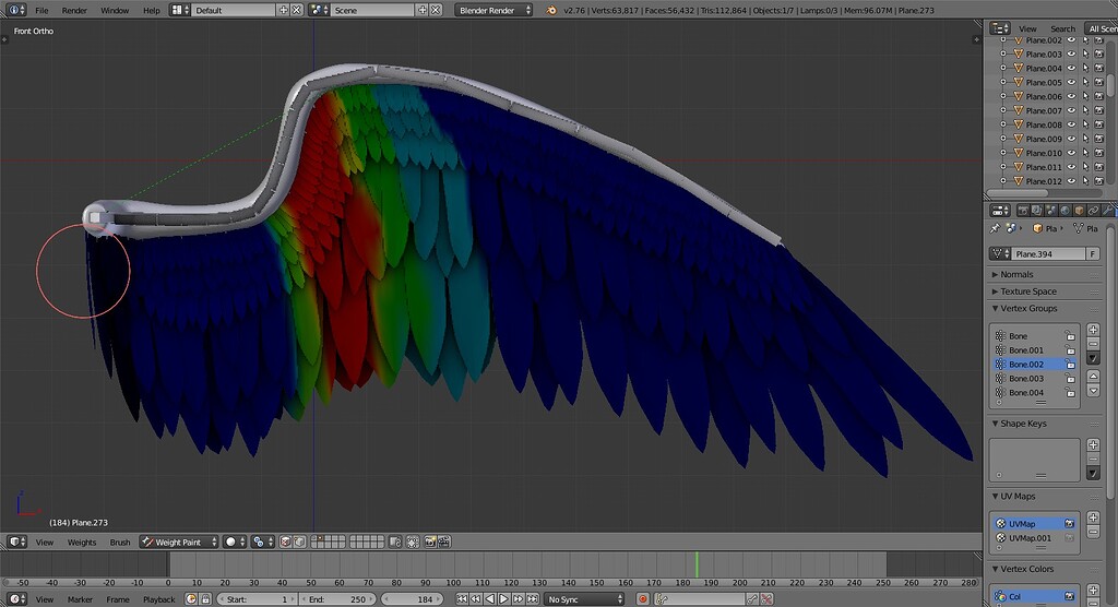 Problems weight painting wing feathers - Animation and Rigging ...