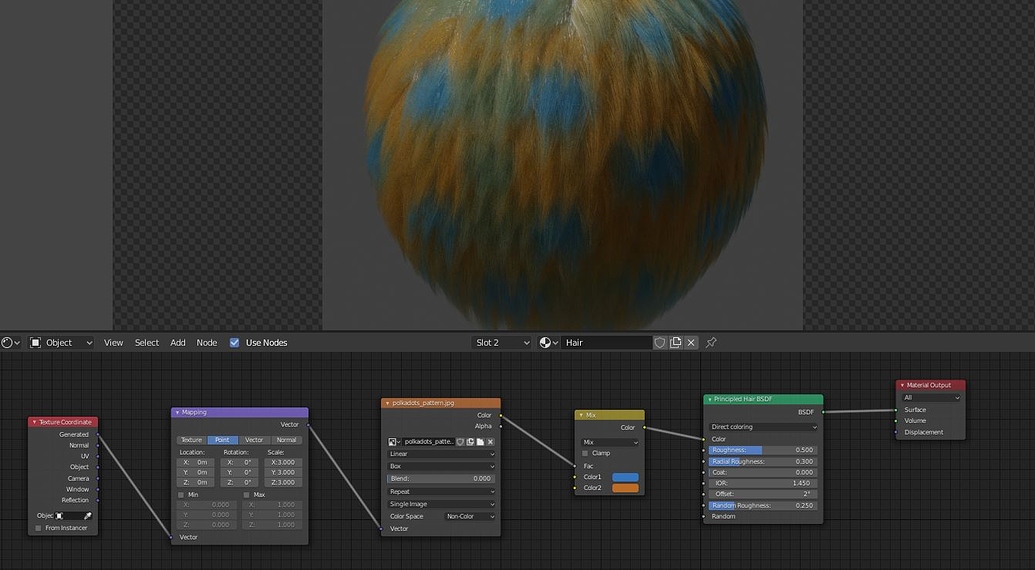 Текстура волос для blender
