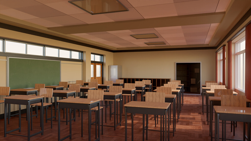 Classroom Scene (WIP) - Finished Projects - Blender Artists Community